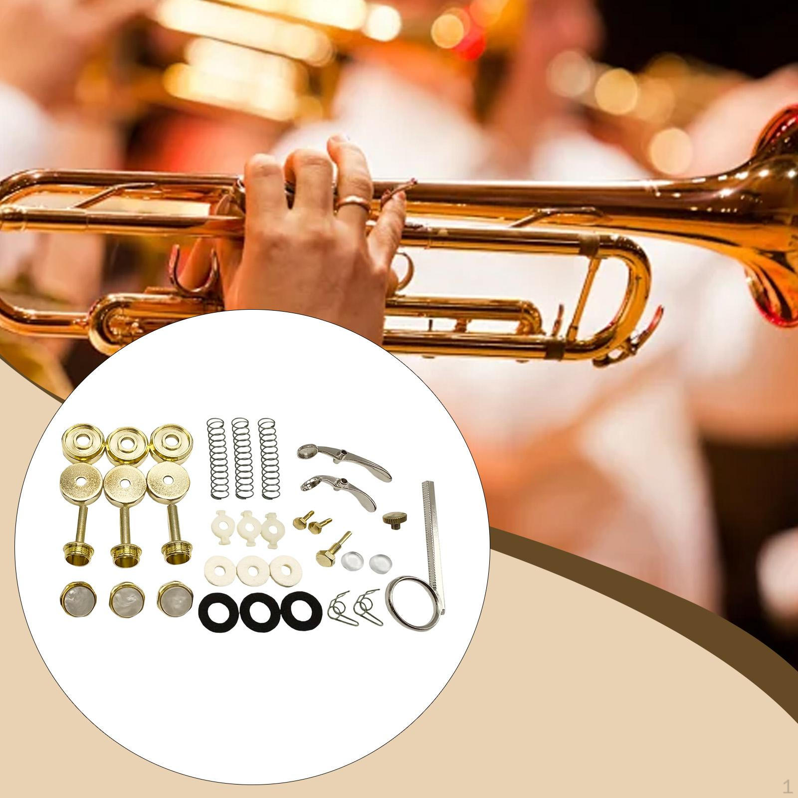 Trumpet Repair Kit Connecting Rod Valve Cap for Brass Instrument Key Systems Piston Stem Essential