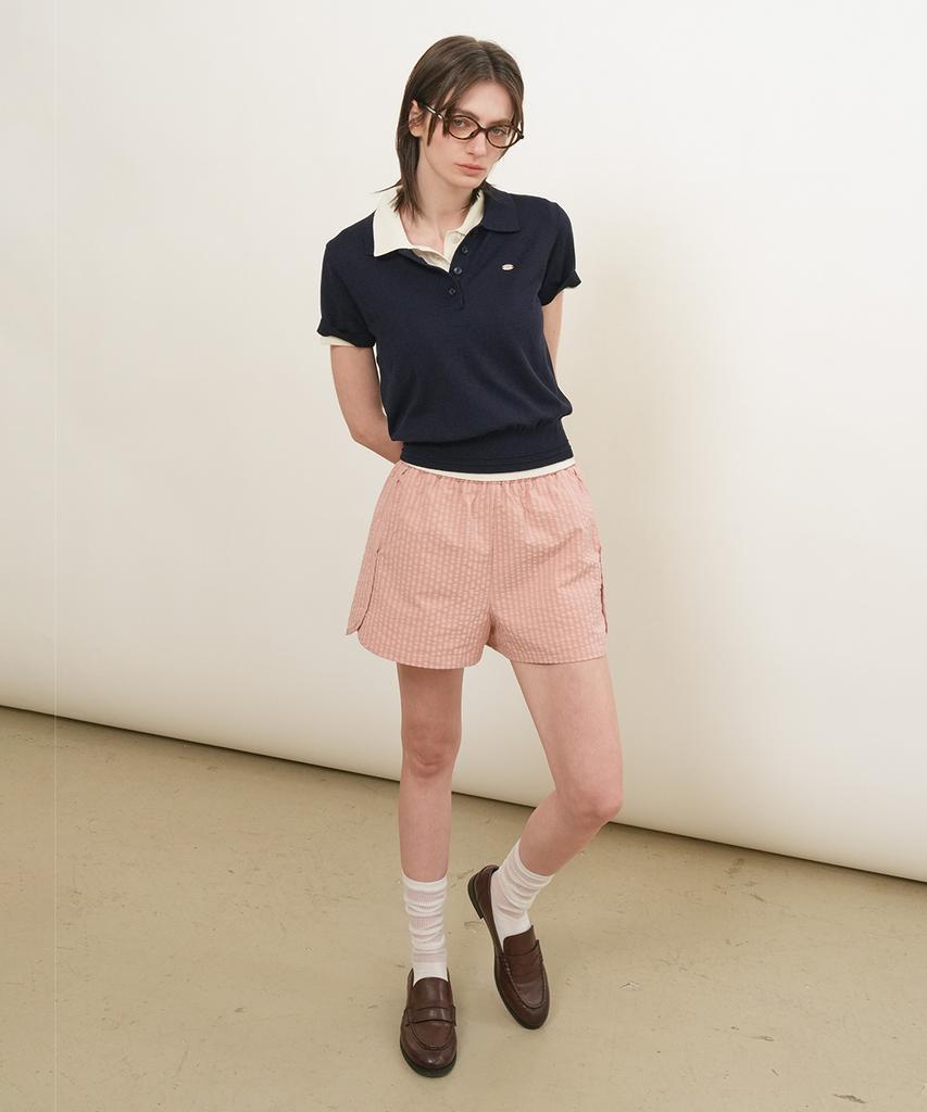 GENERALIDEA Airy Essential Collar Half Knit [Navy] / Wbe2L05513