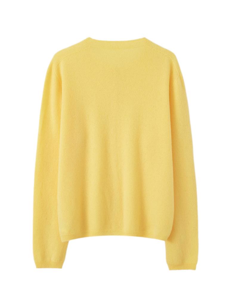 Cárdigan de Mujer 100% Cachemira de Manga Larga con Cuello Redondo y Botones - Color Sólido Sin Costuras para Otoño
