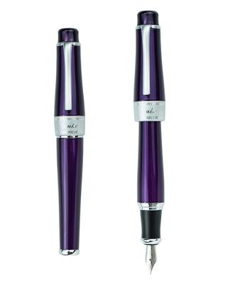 Duke 2009 Fountain Pen Purple Fine Nib Charlie Chaplin Commemorative Heavy