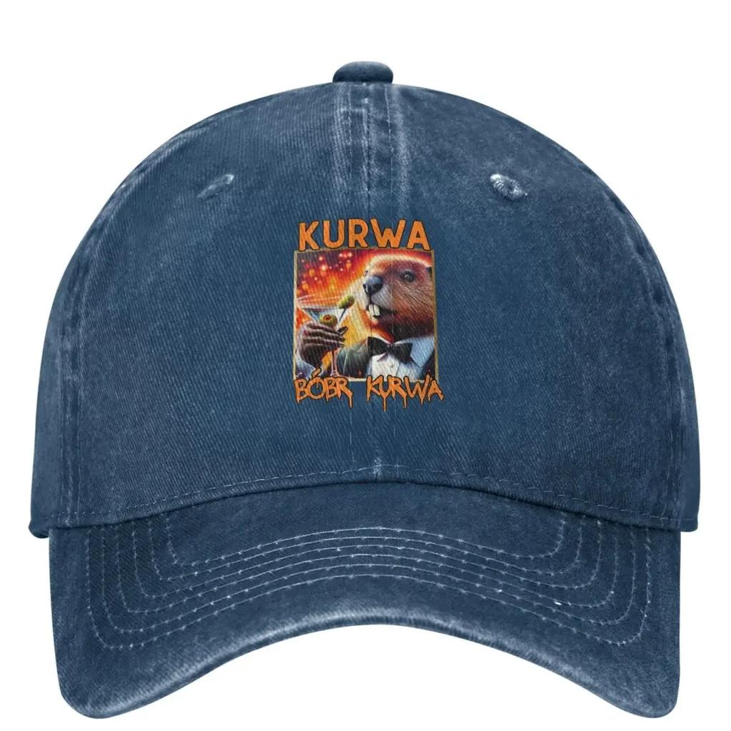 Kurwa Bobr Kurwa Beaver Baseball Cap Cute Animal Vintage Tennis Skate Dad Hats Unisex Teens Casual Sun-Proof Baseball Caps