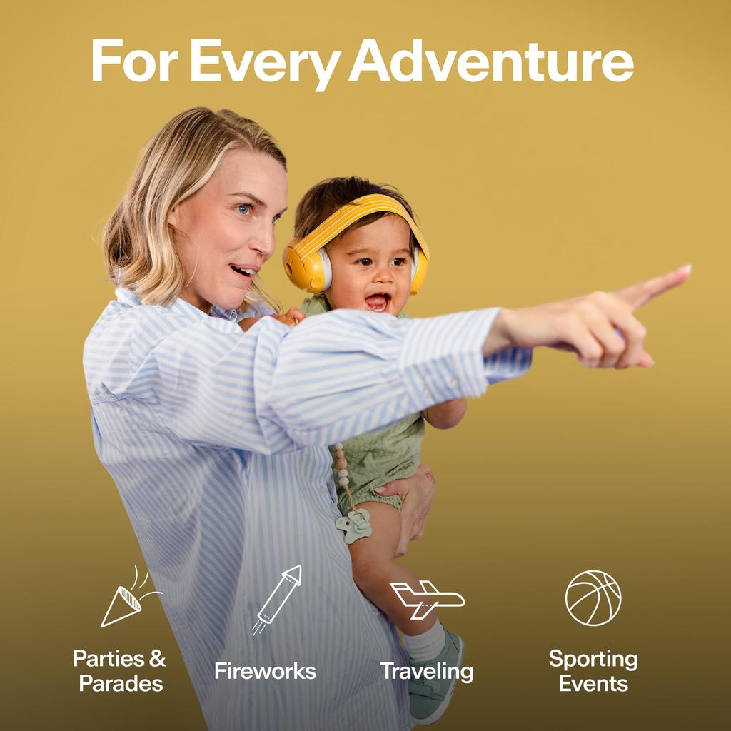 ALPINE HEARING PROTECTION MUFFY BABY CLASSIC YEL Earmuffs with and Noise Reduction for Babies Headband, Soundproofing,