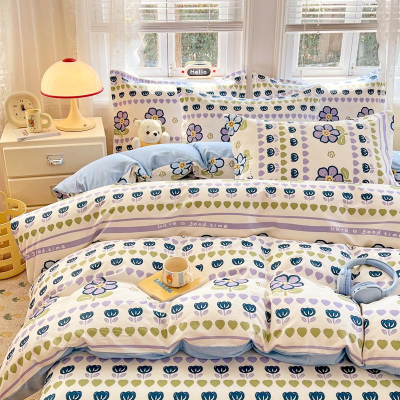 Bedding Four-piece Set Cotton Bed Sheet Quilt Cover Pillowcase
