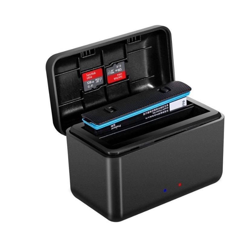 Hub dublu pentru încărcător de baterie pentru cameră Insta360 X4 Carcasă pentru încărcător rapid cu 2 canale, tip C Cutie baterie pentru accesorii pentru cameră Insta 360 X4