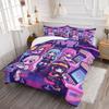 Arcade Pixel Cartoon Girls Print Comforter Set Quilt Bedding Set Pillowcase Game Room Teen Bedding Decor