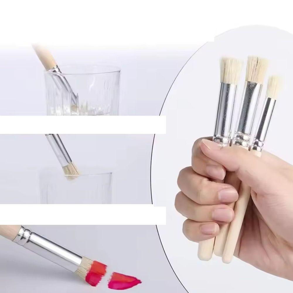 Professional Watercolor Oil and Acrylic Painting Pen Wooden Bristle Pen  Child Toy
