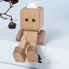 Wooden Man Figurine Handmade Wood Doll with Swing Feet Car Aromatherapy Ornament Wooden Art Piece Auto Decor
