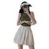 High-Waisted Cotton Linen A-Line Shorts - Petite, Casual, Slimming, Wide-Leg, Summer Wear for Women