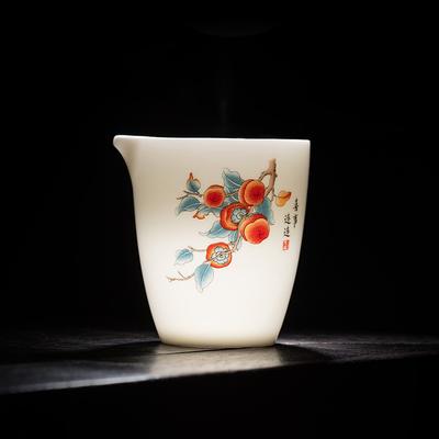 Fair Cup Suet Jade Tea Sea White Porcelain Hand-painted Creative Household Kung Fu Tea Set Accessories Six Gentlemen High-end Tea Dispenser