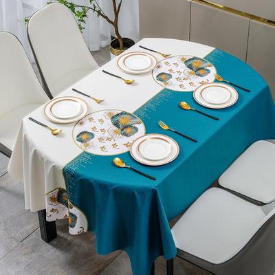 Tovaglia ovale leggera di lusso di alta qualità in PVC per uso domestico, impermeabile e antiolio, tovaglia da tavolo da caffè