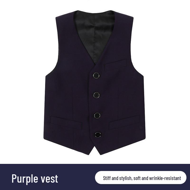 Boys' Academy Style Solid Color Vest for Formal Events and Page Boys