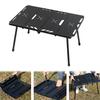 4-Fold Portable Barbecue Table with Carry Bag Lightweight Foldable Table Collapsible Camping Table for Backpacking Hiking