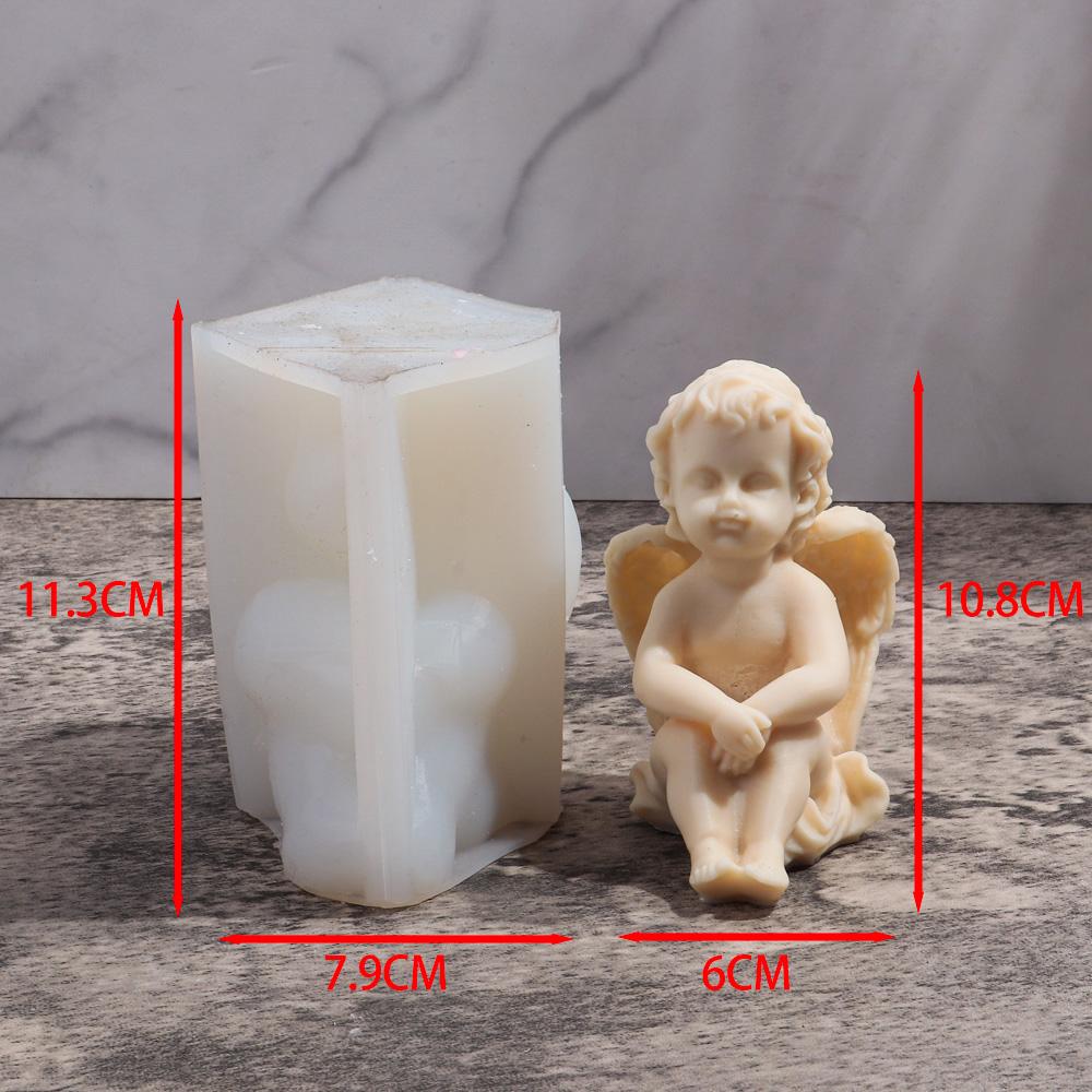 Large 3D Angel Candle Mold Handmade Angel Doll Resin Molds DIY Plaster Soap Gypsum Mould Crafts Making for Photography Props