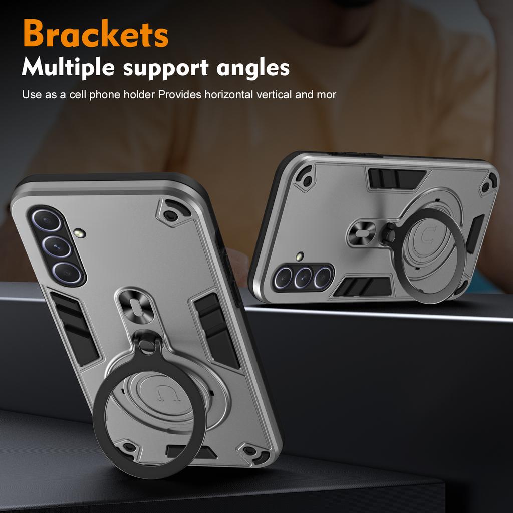 For Samsung Galaxy A55 5G Case Rotatable Kickstand PC+TPU Drop Protection Phone Cover