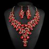 Exaggerated Rhinestone Necklace Earrings Set Women'S Dress Banquet Accessories