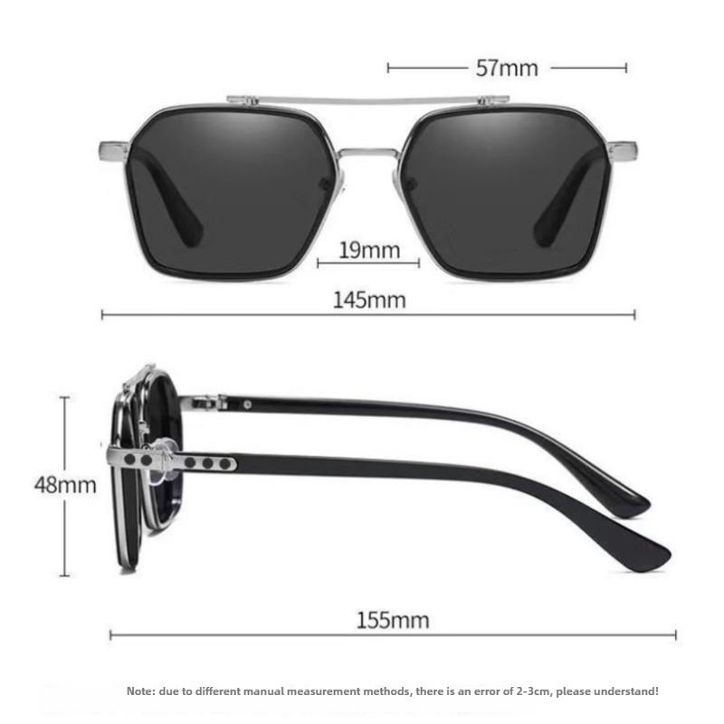 Fashion Large Frame Square Metal Korean Men and Women Sunglasses