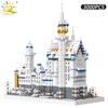 3000pcs Swan Stone Castle Architecture Model Micro Construction Blocks City Street View Mini Diamond Bricks Children Playthings