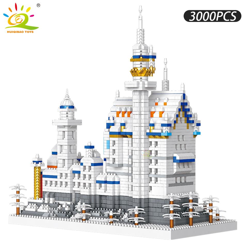 3000pcs Swan Stone Castle Architecture Model Micro Construction Blocks City Street View Mini Diamond Bricks Children Playthings