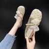 Women's Shoes Single Shoes Gentle Wind Bow Summer Thin Mesh Breathable One Pedal Flat Lazy Maternity Shoes
