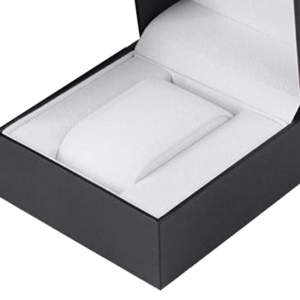 Black Plastic Single Slot Watch Bracelet Case Wristwatch Box Gift Organizer