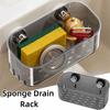 Hollowed Suction Cup Sponge Holder Detachable Kitchen Sink Organizer  Cleaning Supplies Storage