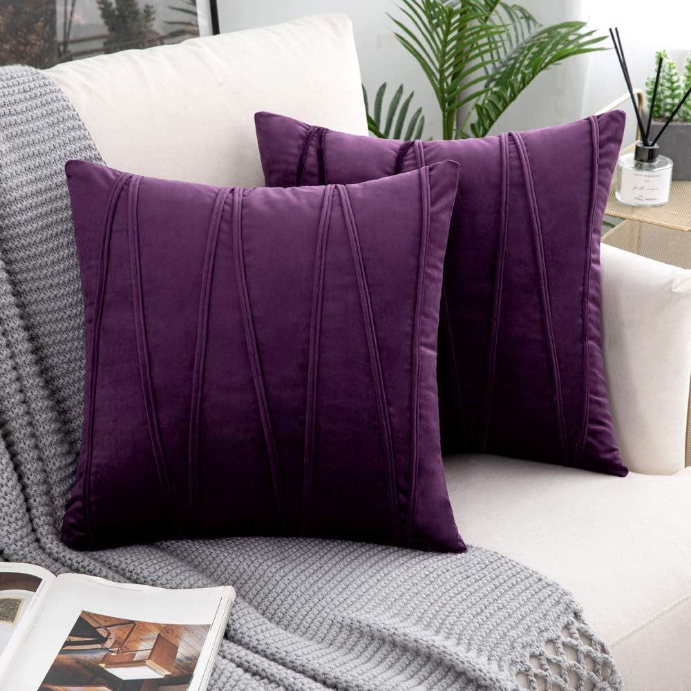 Wavy Line Velvet Pillowcase - Modern Minimalist Living Room Decor