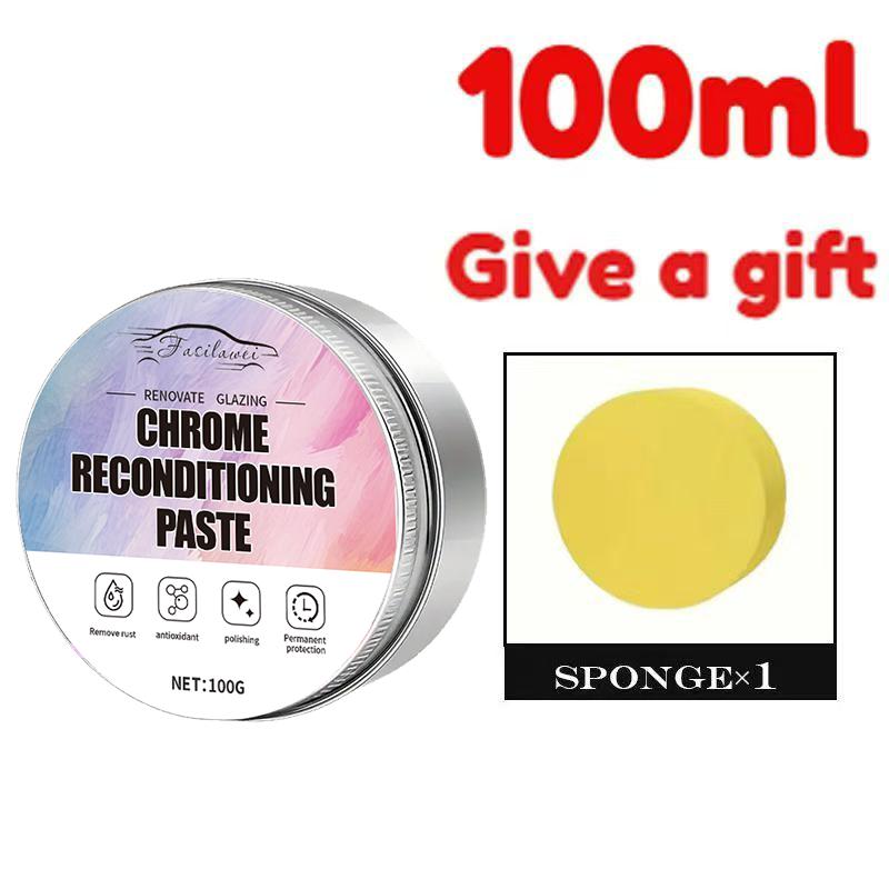 

A Restoration Paste for Chrome Parts of Vehicles, Designed for Renewing Oxidized Chrome Trim And Emblems, Comes with a Spong