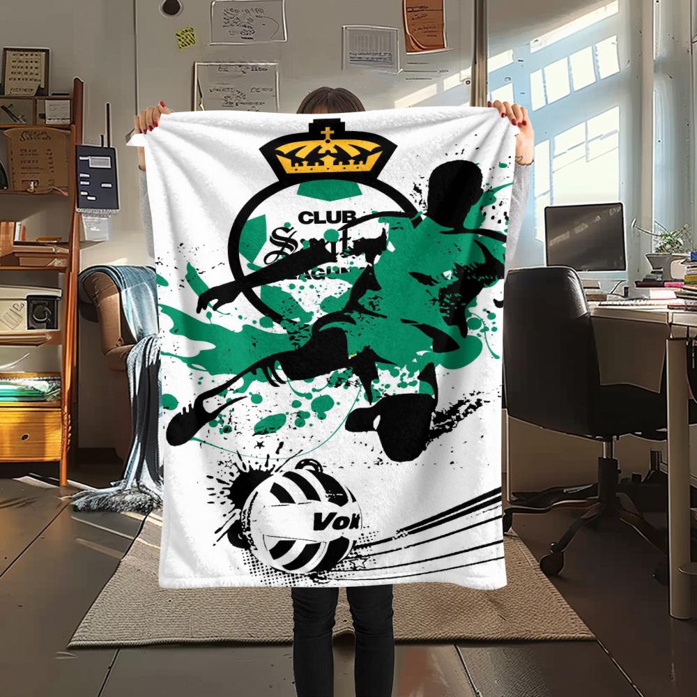 1Pc Club Santos Print Flannel Blanket High Quality Warm Comfortable Cover for All Seasons Perfect for Gifts Home Decor