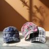 Autumn and Winter Hard Top Plaid Retro Baseball Cap Women's Street Classic Old Face Small Sunshade Cap Trend