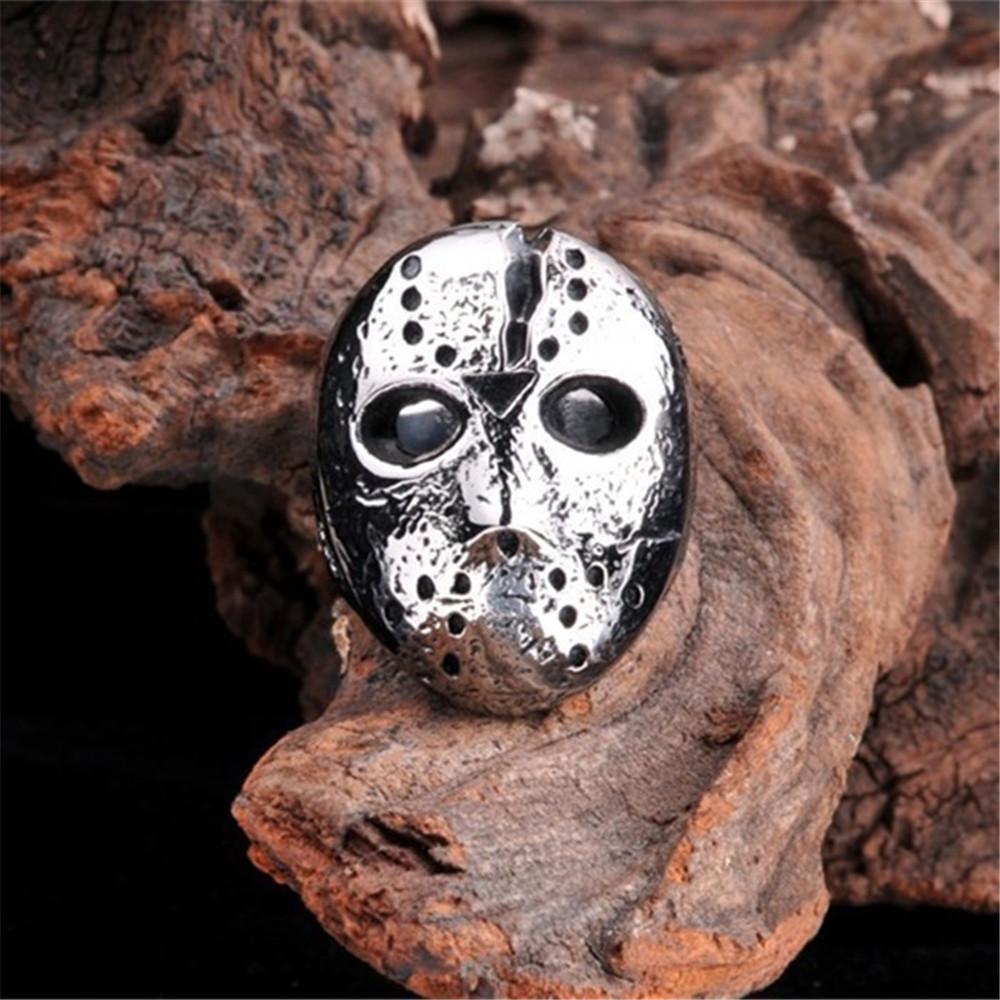 European and American Retro Men's Rings, Trendy Men's Domineering Pattern Mask Rings