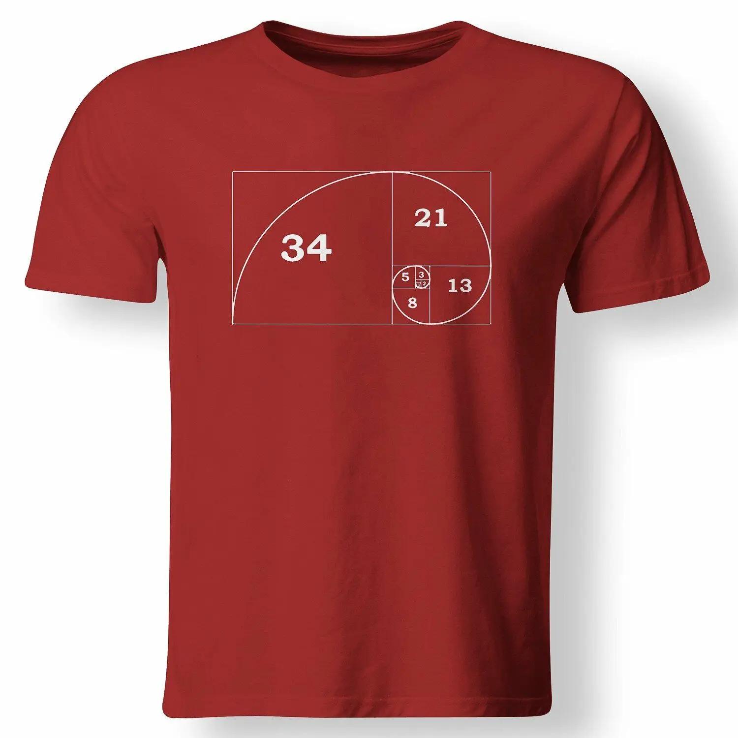 Fibonacci Spiral Golden Ratio Math Graphic Teacher Gift T Shirt New 100 Cotton Short Sleeve ONeck Tshirt Casual Mens Top S