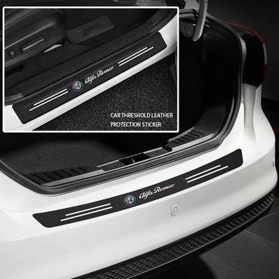 Car Door Sill Carbon Fiber Sticker Auto Protector Strip Waterproof For 4C 159 166 Spider Giulia Giulietta 156 147 GT
