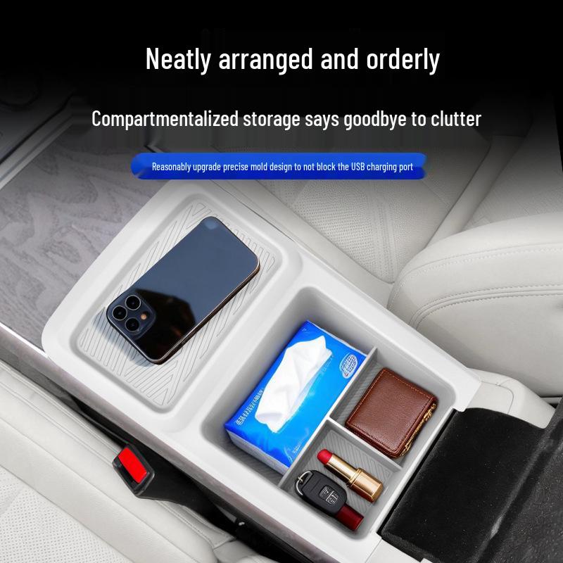 Jike 9X Armrest Full-Coverage Silicone Storage Box - Car Interior Accessory