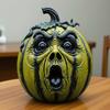 Halloween Pumpkin Statue Ghost Resin Figurine Scary Pumpkin Doll for Yard Office Indoor Outdoor Unique Halloween Gifts for Adults