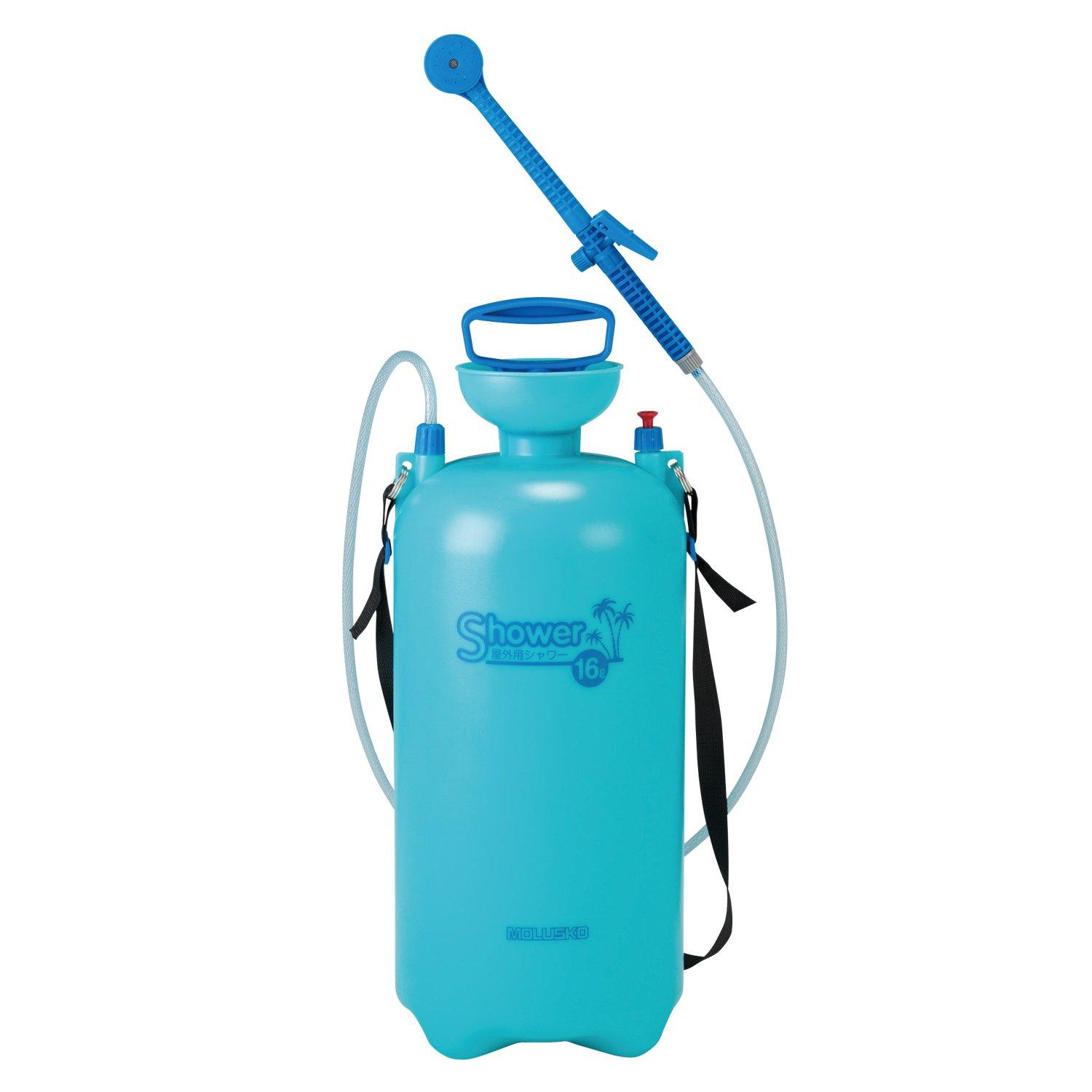 

BUNDOK MOLUSKO Shower & Mist, 16L, MS-34, Portable, Easy-to-Use Shower for Outdoor Activities, Marine Sports, Small, Blue
