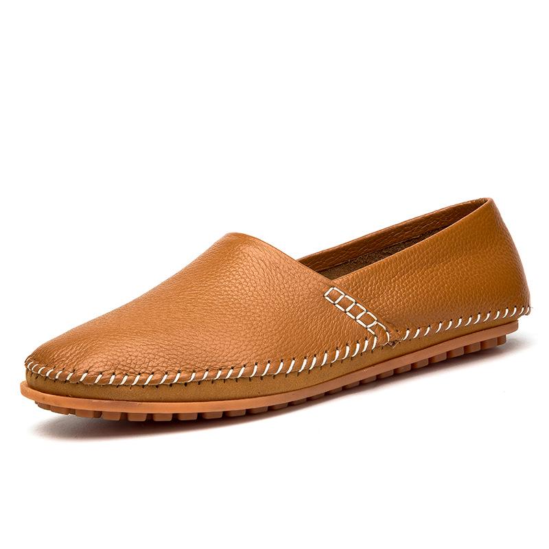 Men s Handmade Leather Moccasins - Slip-On Casual Loafers, Sizes 38-50 42 коричневый