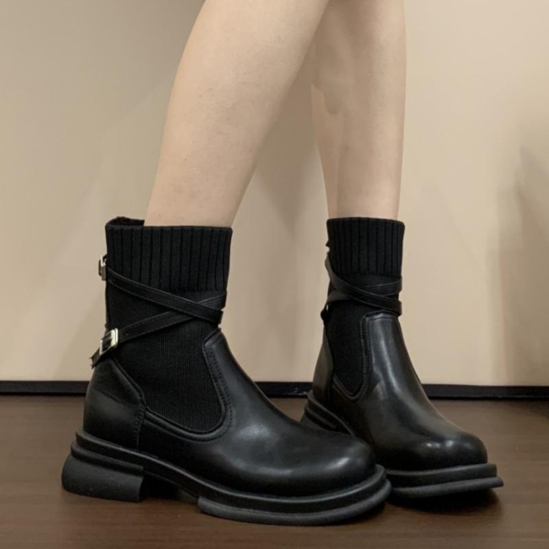 

Flats Platform Women Ankle Chelsea Boots Goth Fashion Winter Walking Shoes New Casual Woman Motorcycle Short Botas Mujer 40