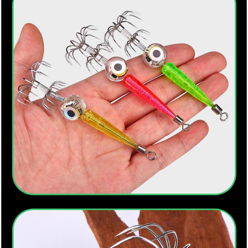 Squid Hook Flashing Lamp Fishing Lures LED Deep Sea Luminous Squid Jig Light Bass Bait Fishing Tackle For Underwater Sea Fishing