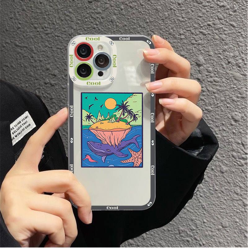 Underwater World Cute Whale Phone Case for iPhone 11 12 13 Mini Pro Max 14 Pro Max Case shell