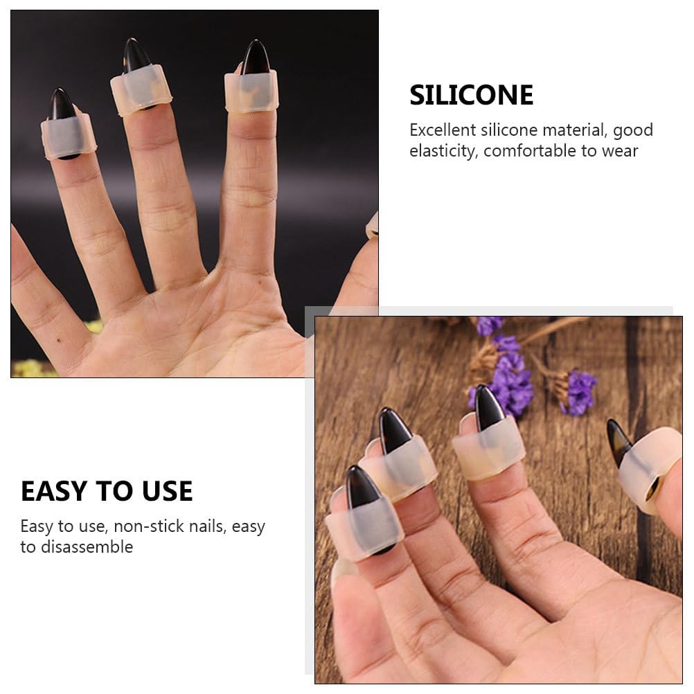 Alasum Guzheng Nail Protector Silicone Nail Protection Cover for Easy to and Washable Set, Practice, Remove, Breathable, Anti-Deformation,