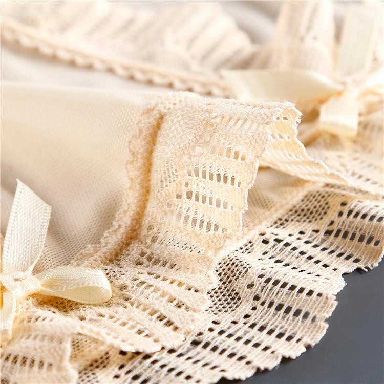 Lace Panties Mesh Breathable Seamless Low Waist Solid Color Briefs Sexy Transparent Women's Underwear