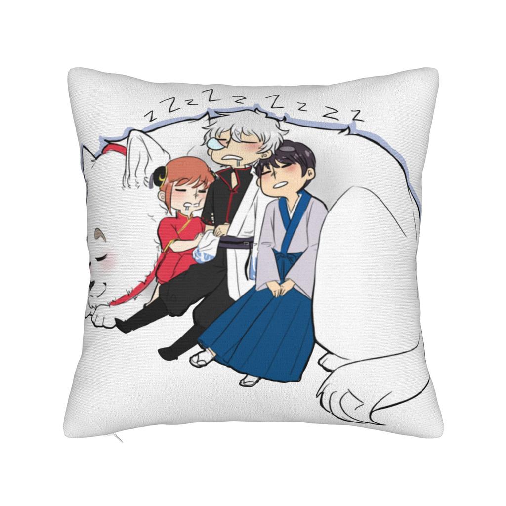 Gintoki Cool Pillowcase Printed Polyester Cushion Cover Gift Gintama Anime Japan Throw Pillow Case Cover Home Drop Shipping 18''