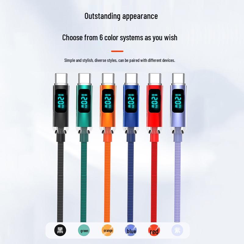 120W USB-C Super Fast Charging Cable for Huawei Honor Phones with 6A Flash Charging