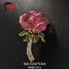 Elegant Rhinestone Rose Brooch - Floral Accessory for Sweaters, Suits, Dresses