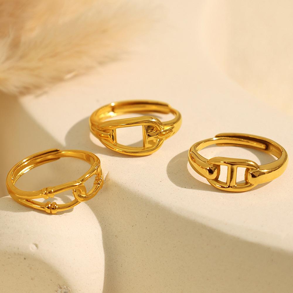 Minimalist style ring Personality ring Niche geometric line Index finger ring