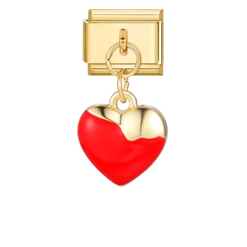 Y2K Creative Heart Moon Butterfly Star Bow Golden Pendant Italian Charm Links Fit 9mm Stainless Steel Bracelet Women DIY Making