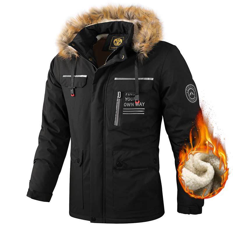 

Повседневная куртка Parker Coat с капюшоном, мужская новая водонепроницаемая куртка с капюшоном, мужская одежда для активного отдыха M чёрный