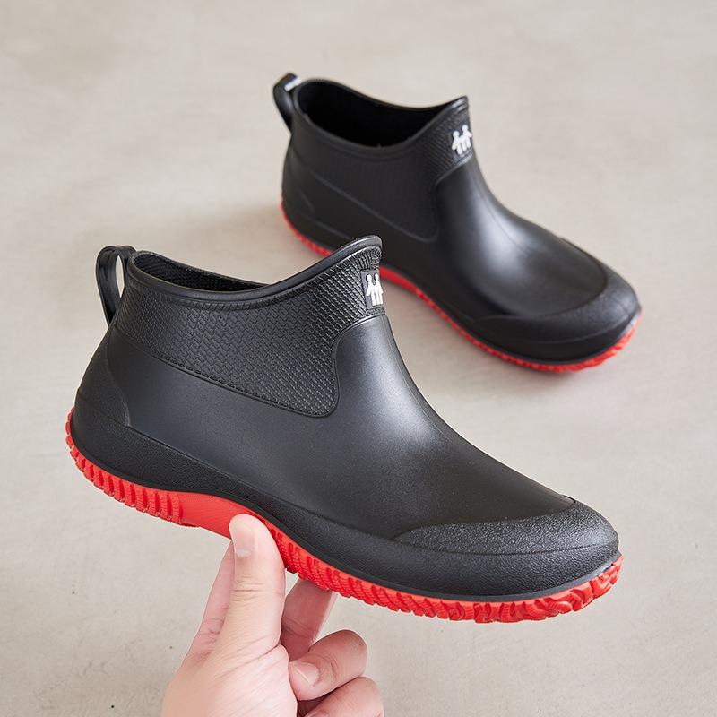 Non-slip rain shoes men's short waterproof shoes women's low-top rain boots kitchen rubber shoes overshoes car wash fishing couple shoes