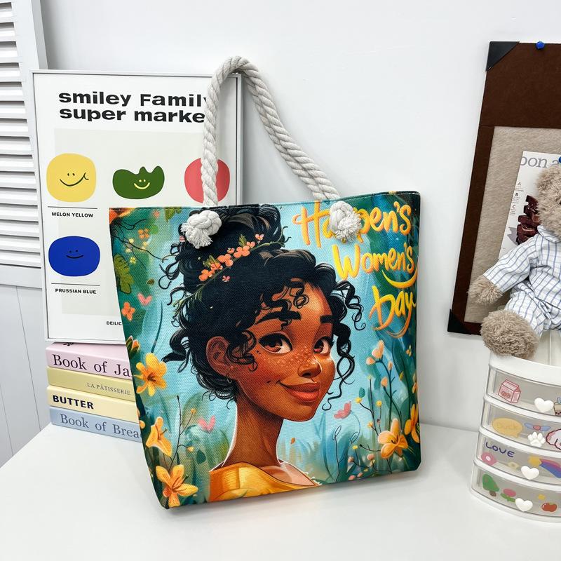 Tote Bag Portable Shopping Bag Women's Thick Rope Large-capacity Beach Bag