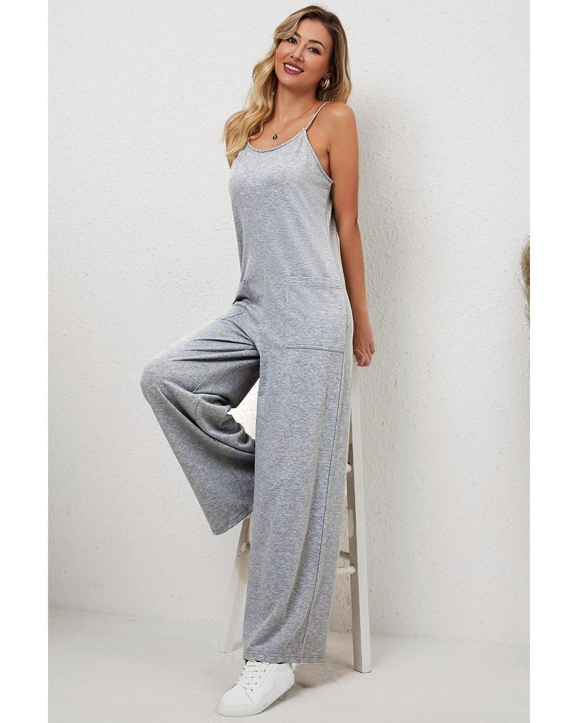 Azura Exchange Spaghetti Strap Wide Leg Jumpsuit with Side Pockets